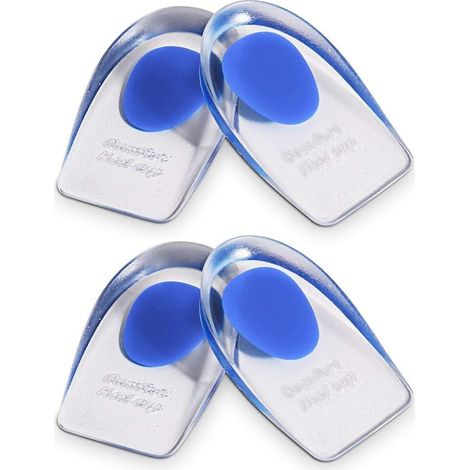 2 paires de talonnettes en gel, semelles en silicone pour fasciite plantaire, épine calcanéenne, talonnettes et coussinets absorbants (L) (1/5)