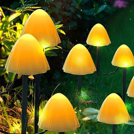 Lampes Solaires Extérieures - Éclairage Solaire Étanche pour Jardin - Guirlande Champignon LED 3,8 m 12 Lumières (1/5)