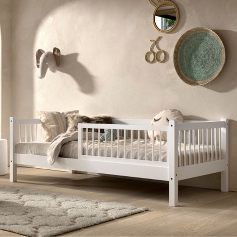 Lit banquette Forrest 90x200cm avec barrière - bois de hêtre