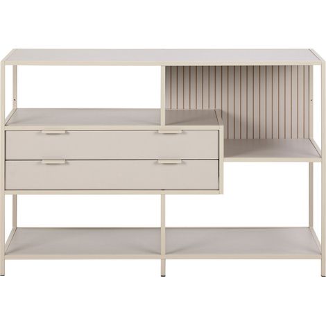 Étagère 2 tiroirs en métal L114cm - Beige - Hexa (1/5)