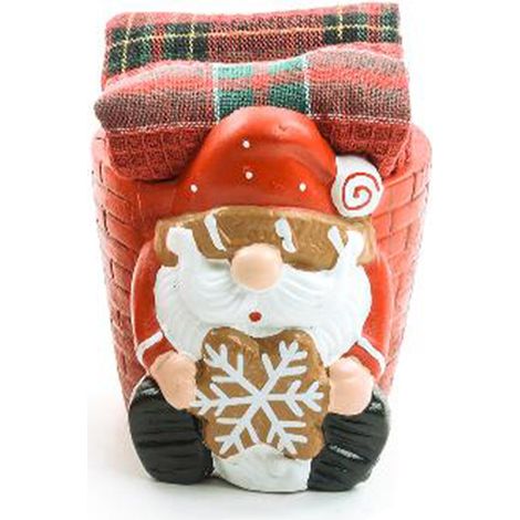 Vasetto in ceramica con 2 canovacci in tessuto per decorazioni natalizie -Stile 1 (1/4)