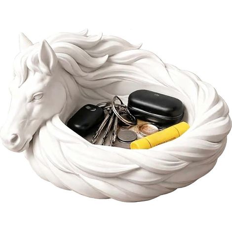 Bol vide-poches décoratif en forme de cheval, bol vide-poches pour clés imprimé en 3D, bol vide-poches décoratif en forme de cheval (1/2)