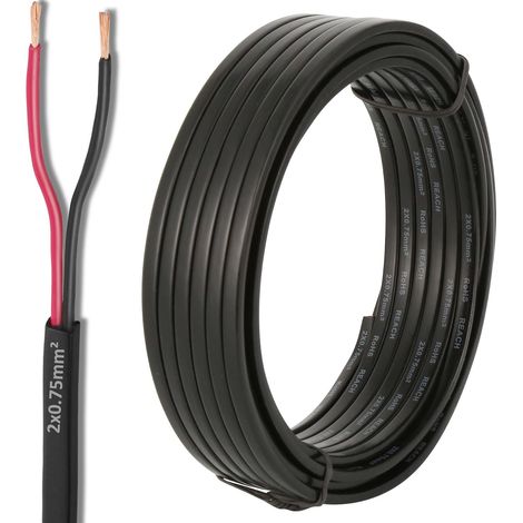 Electrique Câble 18AWG 2×0.75mm² 10M Extension Câble 2Conducteurs Automobile Plat 2Fils Câble (1/5)