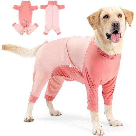 Tuta post-operatoria per cani, body a maniche lunghe anti-perdita di pelo con gambe, per cani maschi e femmine.