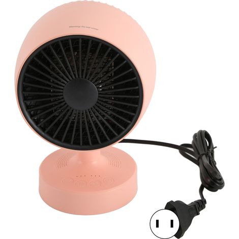 Mini chauffage soufflant portable pour bureau à domicile, angle réglable, double mode chaud/froid, 100-240 V, rose, prise américaine-AquaForge