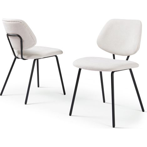 Esszimmerstuhl Köma 2er Set Webstoff Beige [en.casa]