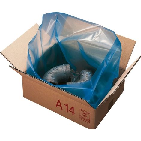 Sac à soufflet anticorrosion VCI pour caisse carton palettisable 410 + 155/155 x 550 - COLIS DE 250 SACS
