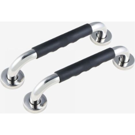 Haltegriff für Toilette, 30 cm, 2er-Set, rutschfeste Haltegriffe für Bad, Dusche und Badewanne, Edelstahl, Stützgriff für Senioren/Menschen mit Behinderung/Kinder/Schwangere (1/5)