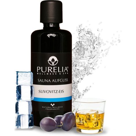 PURELIA Saunaaufguss Konzentrat Slivovitz-Eis 100 ml natürlicher Sauna-aufguss - reine ätherische Öl (1/5)