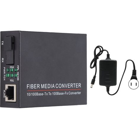 Convertisseur de média fibre optique TBCMC3312ES20A 100M monomode 20km SC 1310nm, avec adaptateur secteur 100-240V (prise UE) (1/5)