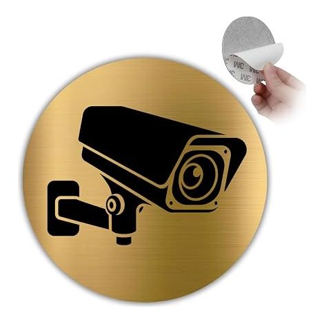 Video surveillance plate - Ø 10 cm - Aluminium Gold (1/5)
