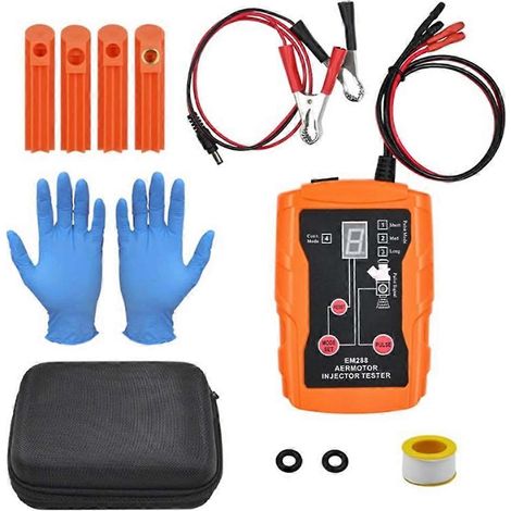 Testeur d'injecteurs de carburant automobile EM288, avec kit de nettoyage, testeur de buses d'injecteurs de carburant à 8 modes d'impulsion (1/5)
