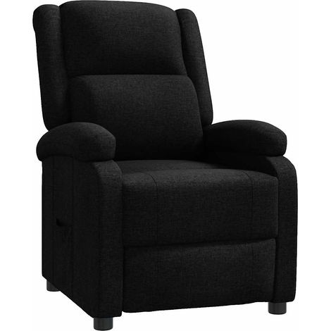 Recliner Chair Black Fabric vidaXL