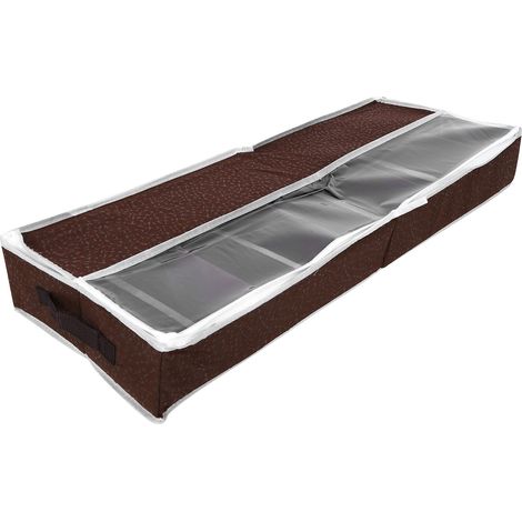 Boîte de rangement à chaussures étanche avec fermeture éclair, couvercle en PVC, compartiments ajustables, taille S (80 x 25 x 10 cm). (1/5)