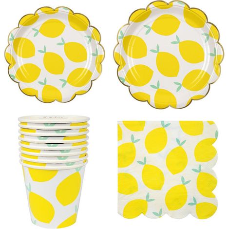 40 pièces Vaisselle jetable, Assiettes plates et à dessert, Gobelets en papier, Serviettes, Fêtes et Mariages (1/5)