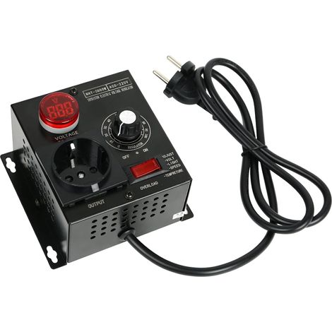 1 Variateur AC 220V 5000W, Régulateur de tension SCR, Contrôle vitesse moteur, Ventilateur, Prise européenne