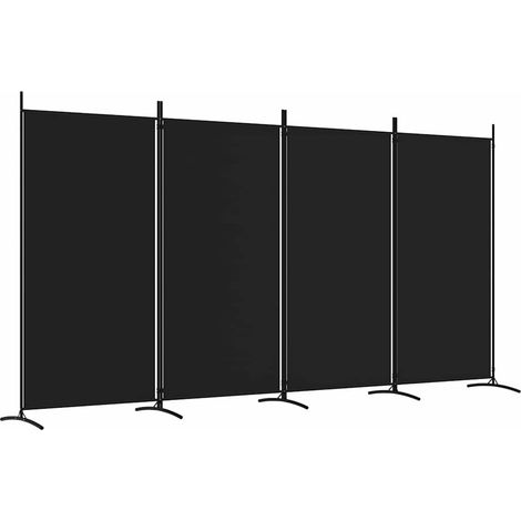Paravent Cloison de séparation 4 panneaux, Pour Jardin, Balcon, Terrasse Noir 346x180 cm Tissu OIB2979E (1/5)