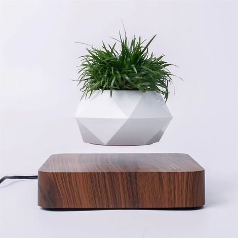 Pot de fleurs magnétique flottant en lévitation, bonsaï à Air, Vase de plante, Rotation à 360 degrés, jardinière en Pot pour décor de bureau et de maison(foncé) (1/5)