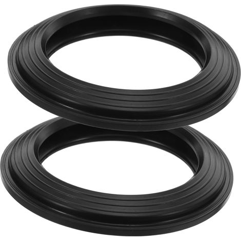 2 Pièces joint chasse d’eau wc cuvette, caoutchouc, Black (1/5)