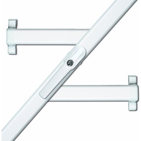 Abus Fos550 Al0125 Spranga con Blocco, Serratura a Spinta con Cilindro per Finestre, Chiave Maestra, Livello di Sicurezza: 10, 31793, Bianco (1/4)