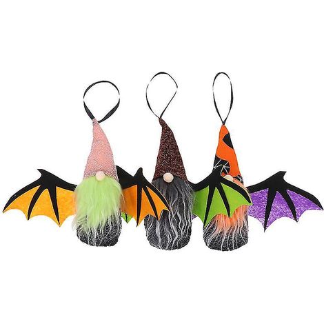 3 Halloween-Gnome als Dekoration