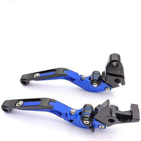 Convient aux motos Kawasaki ZZR600 ZX6R ZX636, poignée de frein, d'embrayage et de klaxon télescopique modifiée anti-chute (noir, noir, rouge) (1/4)