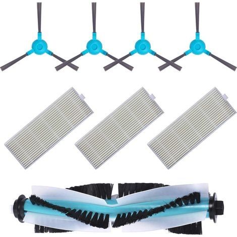 Pack de pièces de rechange essentielles pour Conga 1290 et 1390. Kit d'accessoires de rechange pour robots aspirateur Conga avec brosse latérale, brosse centrale, filtre (1/4)