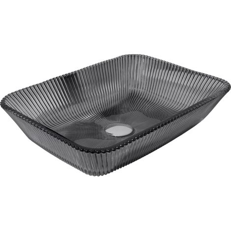 Mexen Tiva lavabo de vidrio sobre encimera 46 x 33 cm, negro - 24184670 (1/2)