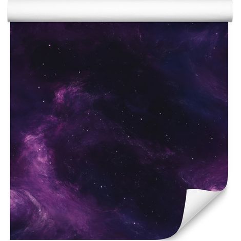 Papier peint aquarelle galaxie indigo, bleu marine et prune 50x1000 cm (1/5)