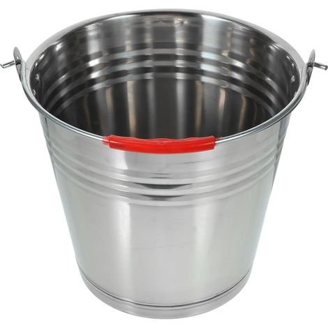 rond en acier inoxydable 7 L avec poignée et couvercle Seau (1/5)