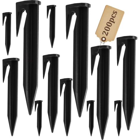 Lot 200 piquets fixation câbles périphériques – ancrage sol – accessoires tondeuse robot – compatible Gardena / Worx / Bosch