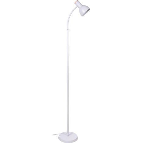 Lámpara de Pie ARGOS 1xE27 Al.155xD.22cm Blanco/Madera (1/5)