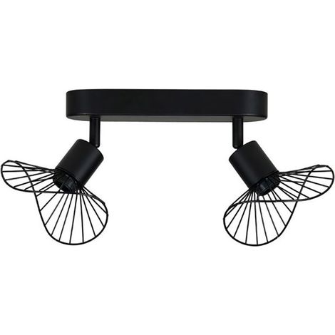 Rampe 2 spots orientables Capeline noir (1/5)