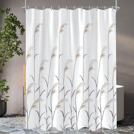Lerores Duschvorhang Weizenohr 200x180cm Wasserdicht Antischimmel H180x B200 cm (1/5)