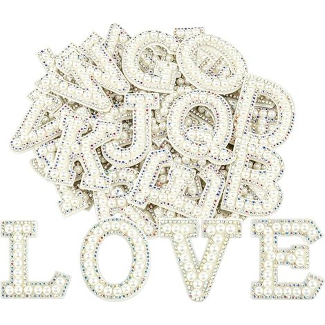 Set of 26 self-adhesive rhinestone letters - Letters A to Z - For clothes, fabric, backpacks, hats, garments, crafts (1/5)