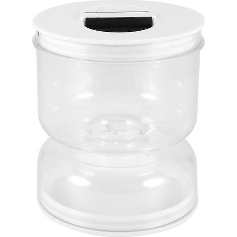 Bocal en forme de sablier, bocal à couvercle rabattable avec passoire pour séparer les cornichons humides et secs. (1/5)