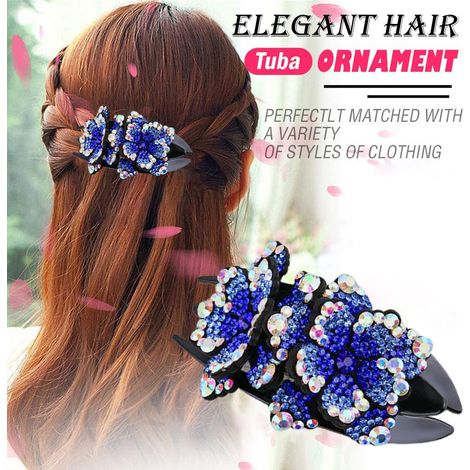 Barrette Strass pour Femme et Fille, Pinces à Cheveux Cristal Élégantes, Accessoires Cheveux Longs et Épais, Lot de 2 (1/5)