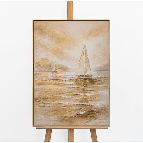 Gemälde Meersegel Rahmen Gold 70x50 cm (1/5)