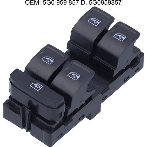 Hauptfensterschalter 5G0 959 857 D Schwarz - Ersatzteil für SEAT Leon, Atlas Cross Sport und weitere Modelle (ABS + Metall) (1/5)