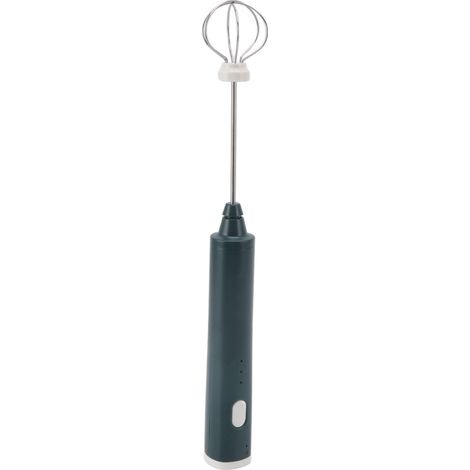 Mini batteur électrique multifonction sans fil avec 2 têtes de batteur, idéal pour la maison et les cafés, couleur vert foncé. (1/5)