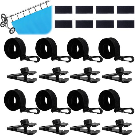 Sangle Bache Piscine Enrouleur,Pince Sangle Bache,Accessoire Bache Piscine Fixation Bache Piscine,Sangle Enrouleur Bache Piscine, Accessoire Fixation Bache Bulle Piscine Adapté Piscines,Parasols (1/5)