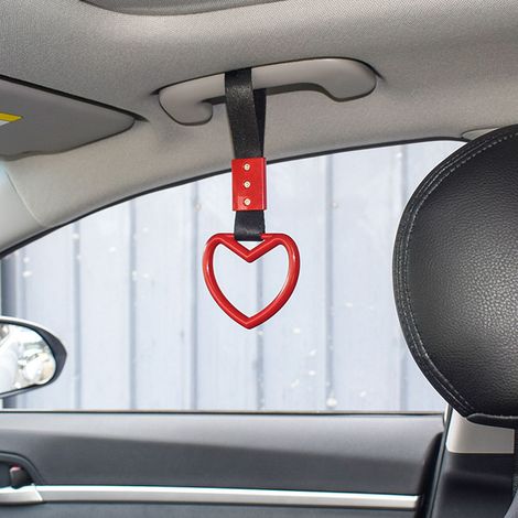 (Exclusivité Asie du Sud-Est) Anneau décoratif extérieur et intérieur de voiture, style cœur, modification JDM, pendentif arrière en plastique en forme de cœur (Prix de vente conseillé : 32 000 VND) R (1/4)