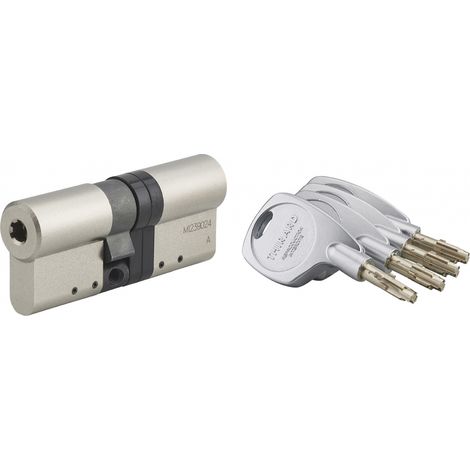 Cilindro europeo Cobra 2+ 33X43mm Nichelato, anti effrazione, antiscasso, antitrapano, 5 chiavi ergonomiche - THIRARD