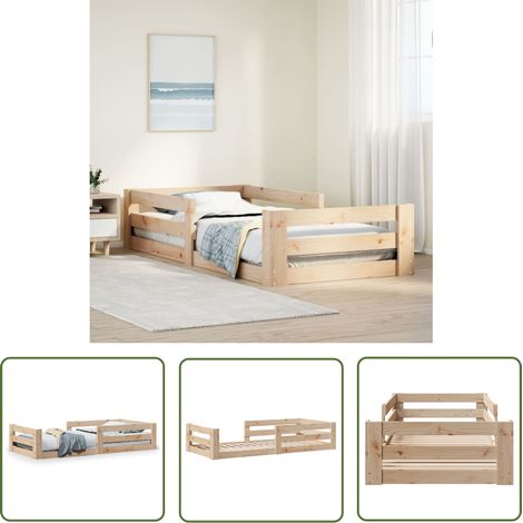 vidaXL Massivholzbett ohne Matratze 90x200 Kiefernholz (1/5)