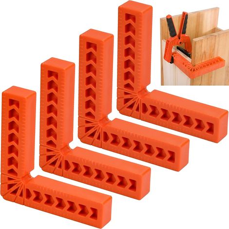 CCYKXA 4Pcs 90 Degree Right Angle Clamps, 4" Positioning Angle, Plastic Angle Ruler, Woodworking Tool, Helper Finder Holder, Positioning Tool (1/5)