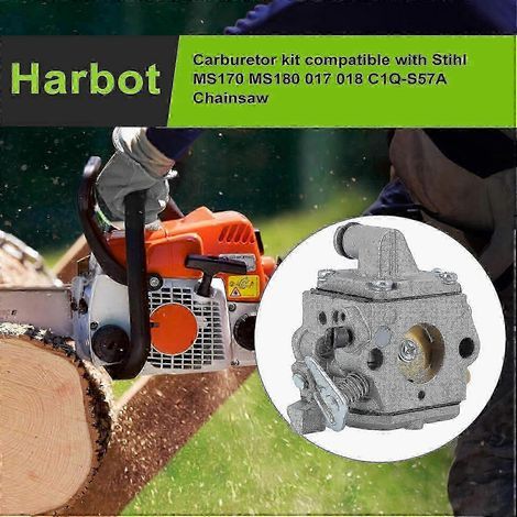 Carburateur MS170 pour tronçonneuse STIHL 017 018 MS 170 180 MS170 MS180 (remplace C1Q-S57A). (1/4)