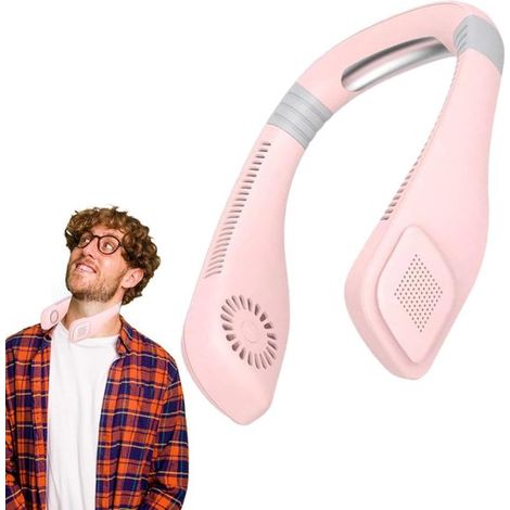 Ventilador de cuello sin aspas，recargable，ventilador de cuello sin aspas portátil，ventilador de cuello personal，manos libres personal，rosa (1/5)