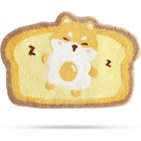 Tapis de bain absorbant motif animal, style toast œuf, 50 × 80 cm, effet laine (1/5)