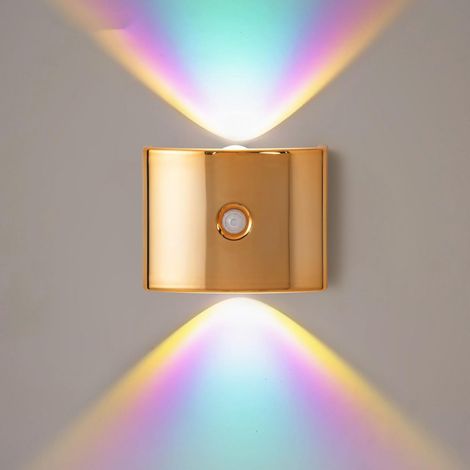 Lampe Magnétique LED Rechargeable Dorée Effet Néon, Capteur de Mouvement Sans Fil, Fixation Aimantée, Lot de 2, Éclairage d'Ambiance (1/5)