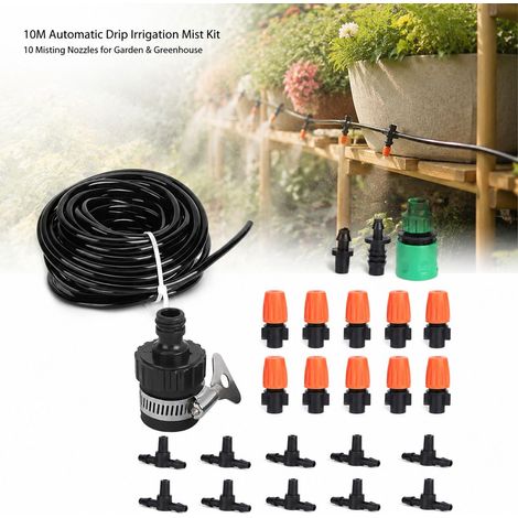 Toivize-Système d'irrigation 10m - Arrosage automatique goutte-à-goutte - Kit pulvérisateur brumisation pour jardin balcon plantes (1/4)